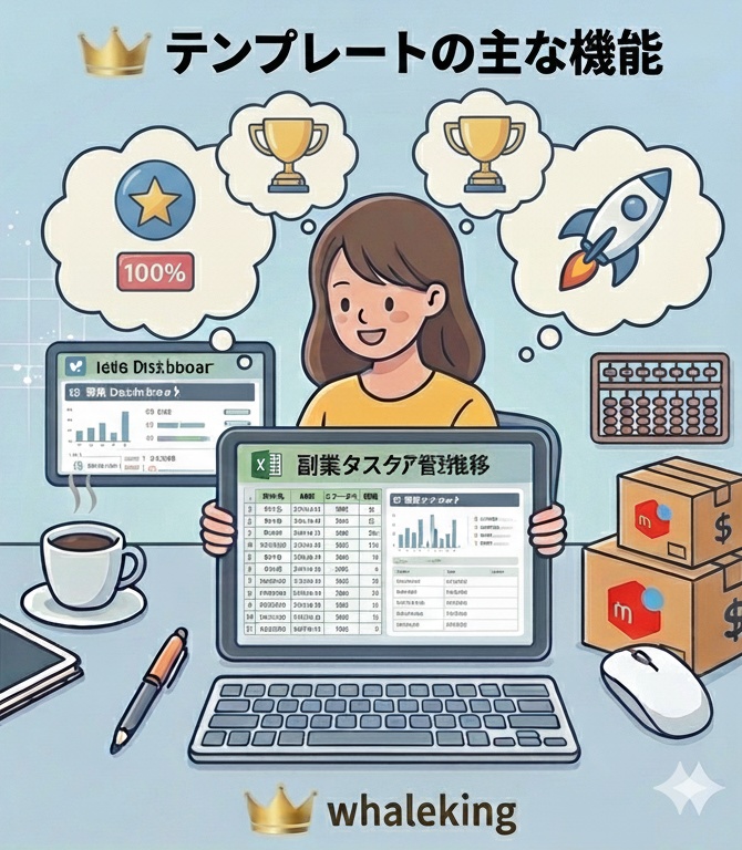 副業の目標を管理できる ⑩副業目標管理Excelテンプレ