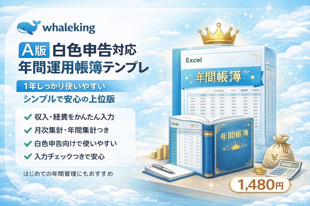 白色申告対応 年間運用帳簿テンプレ A版
