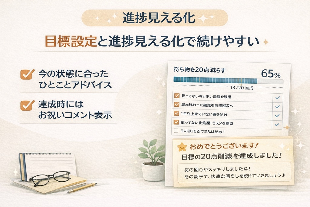 手放して整う 暮らし見直しテンプレ|断捨離から始めるすっきり暮らし管理シート