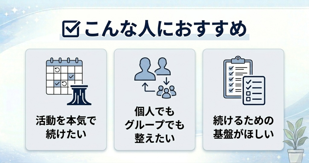 本気で続ける 活動まとめテンプレ