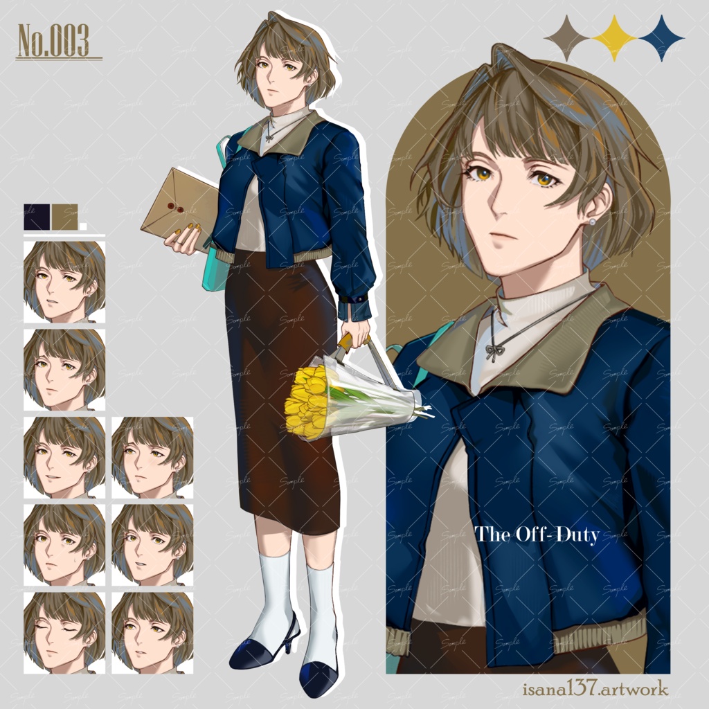 【無料版あり】立ち絵素材_表情差分9種【The Off-Duty】
