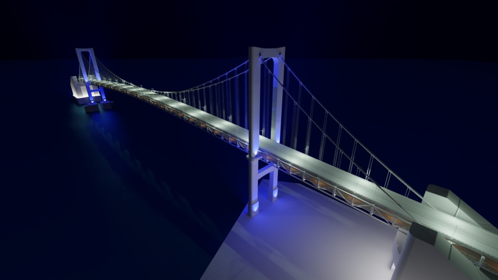 レインボーブリッジ(東京港連絡橋)橋梁部3Dモデル_Ver1.0【無料配布有】