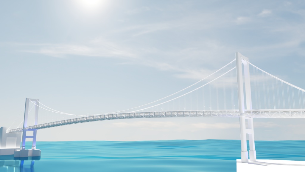 レインボーブリッジ(東京港連絡橋)橋梁部3Dモデル_Ver1.0【無料配布有】