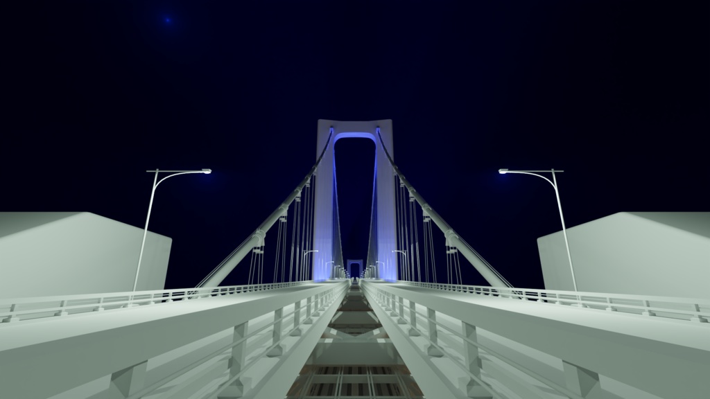 レインボーブリッジ(東京港連絡橋)橋梁部3Dモデル_Ver1.0【無料配布有】