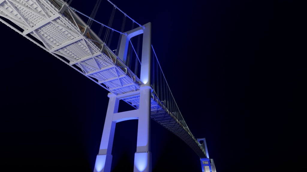 レインボーブリッジ(東京港連絡橋)橋梁部3Dモデル_Ver1.0【無料配布有】