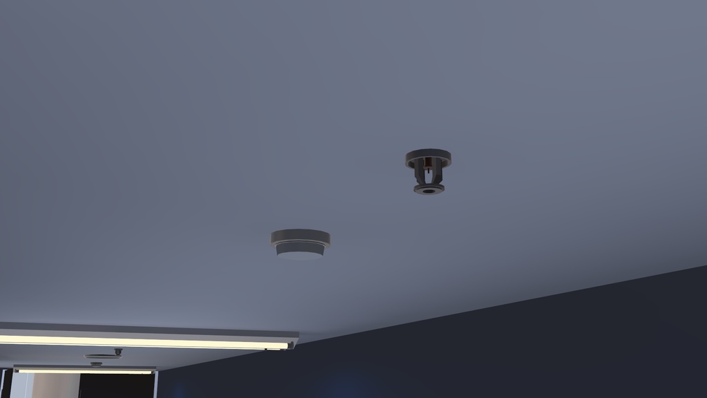 スプリンクラ・熱感知器 3Dモデル【無料配布有】