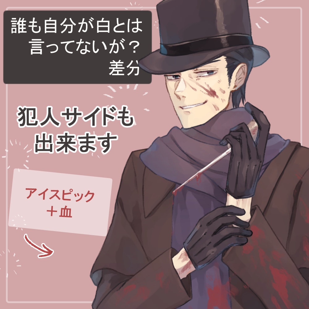 イギリスの探偵風カジュアルジャケットとフォーマルコートの全身立ち絵(帽子2種、眼鏡、マフラー、凶器etcのオマケパーツ付)