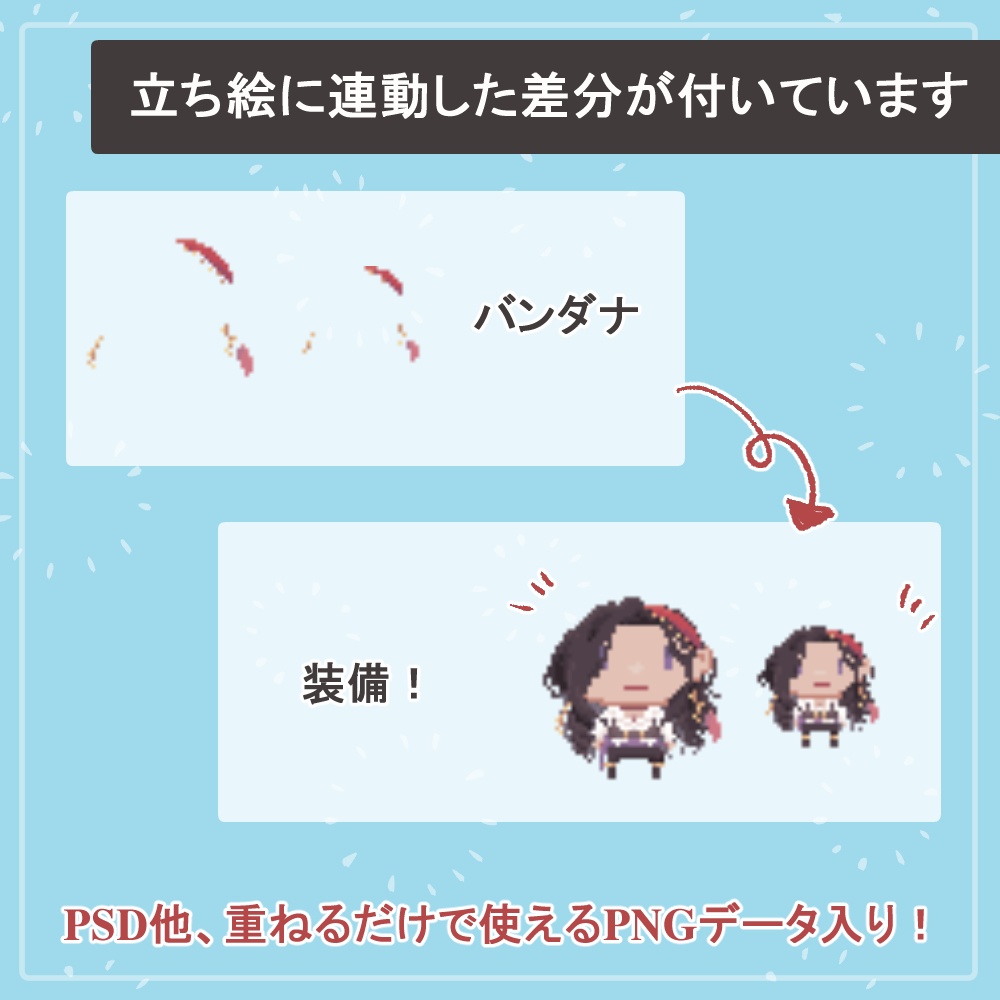 【ファンタジーキャラ】RPGツクール・ピクスクでそのまま使える歩行ドットアバターSET【vol.1】