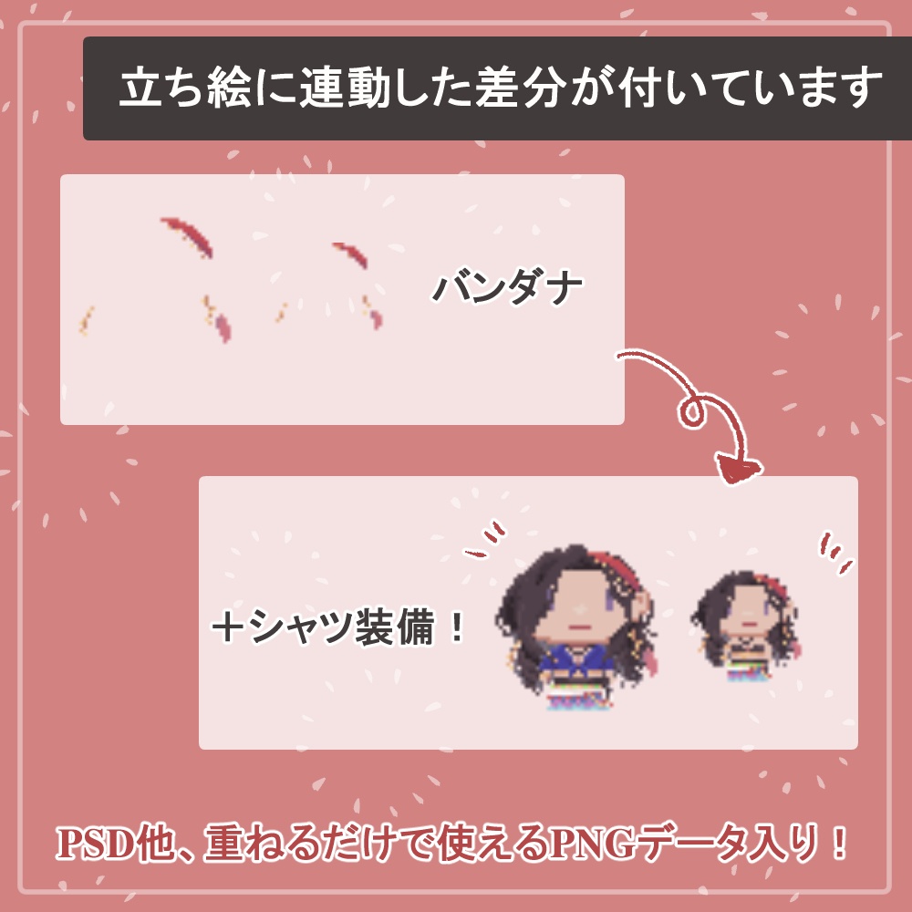 【ファンタジーキャラ】RPGツクール・ピクスクでそのまま使える歩行ドットアバターSET【vol.1】