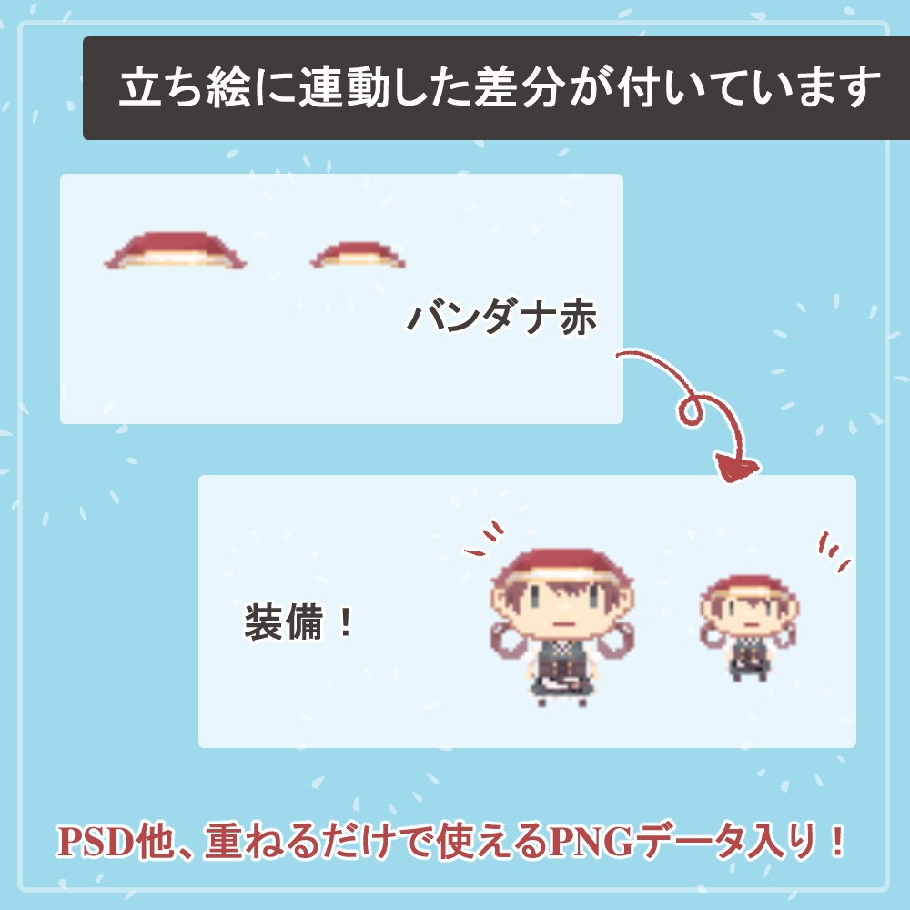 【ファンタジーキャラ】RPGツクール・ピクスクでそのまま使える歩行ドットアバターSET【vol.1】