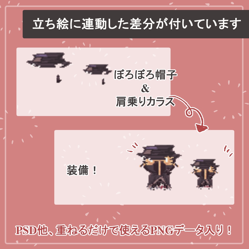 【ファンタジーキャラ】RPGツクール・ピクスクでそのまま使える歩行ドットアバターSET【vol.1】