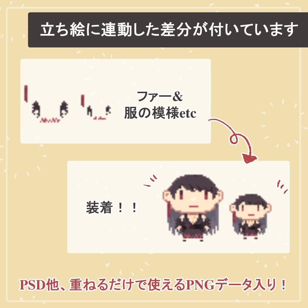 【大人の職業色々】RPGツクール・ピクスクでそのまま使える歩行ドットアバターSET服装差分あり