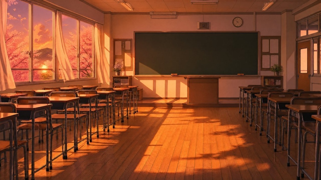 【配信・TRPG背景】放課後の教室|昼夕夜・雨・深夜の5差分15枚|横4K・FHD・縦|VTuber・ココフォリア・商用OK