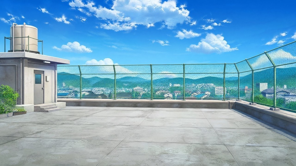 【配信・TRPG背景】学校の屋上|昼夕夜・雨・深夜の5差分15枚|横4K・FHD・縦|VTuber・ココフォリア・商用OK