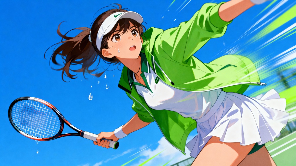 テニスをしている女性