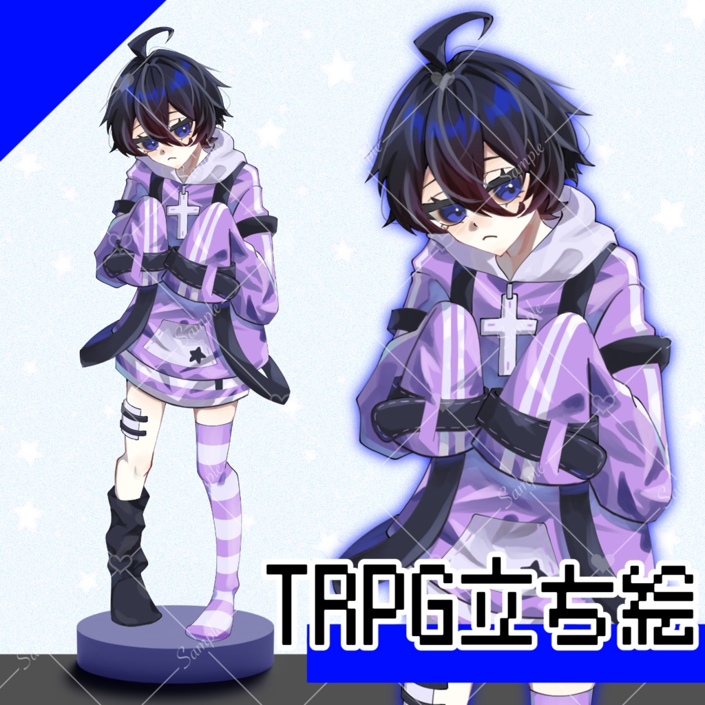 【TRPG】サブカルジャージ【立ち絵】少年_少女_黒髪_地雷系_サブカル_ジャージ