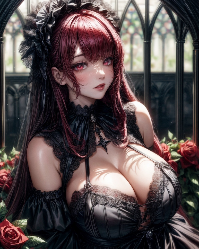 薔薇とGothic美女