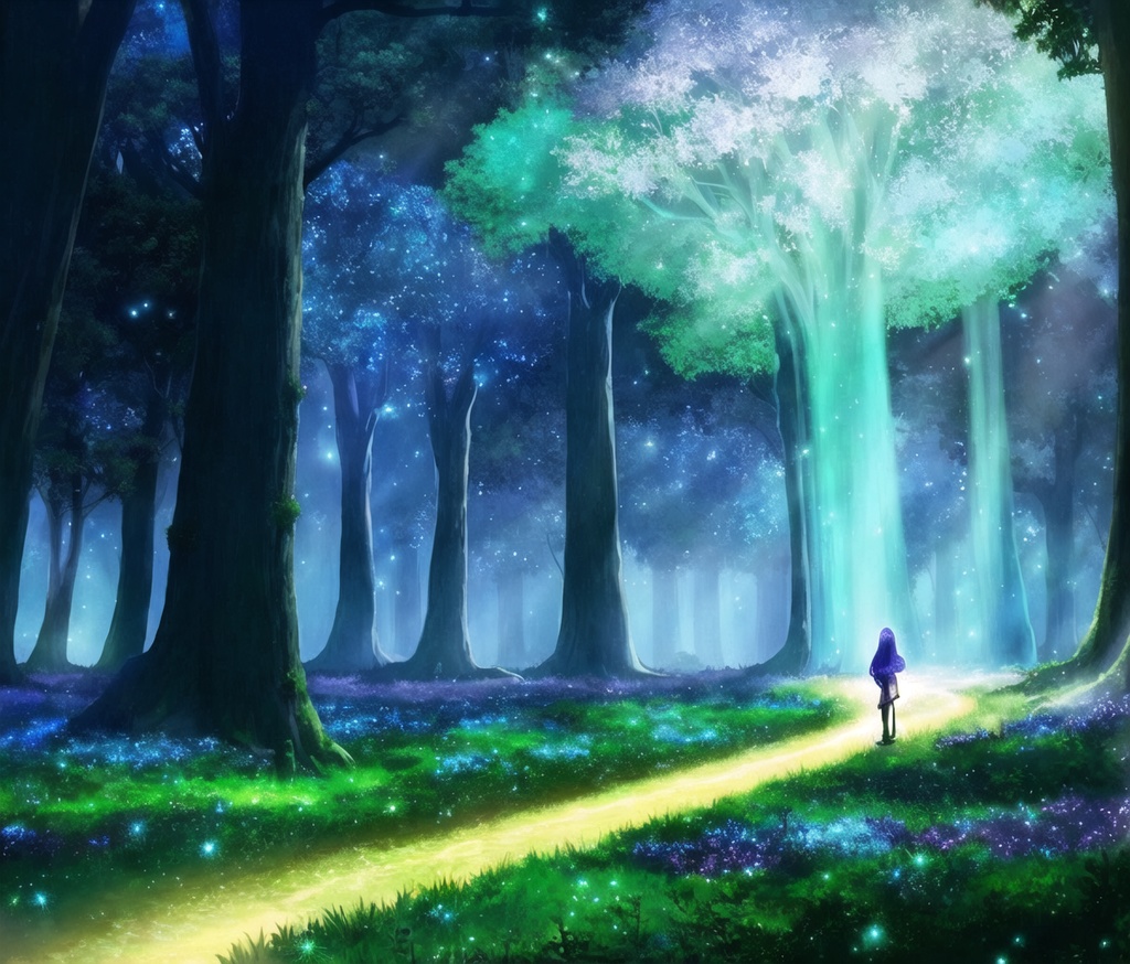 幻想の輝き・神秘の森の風景画