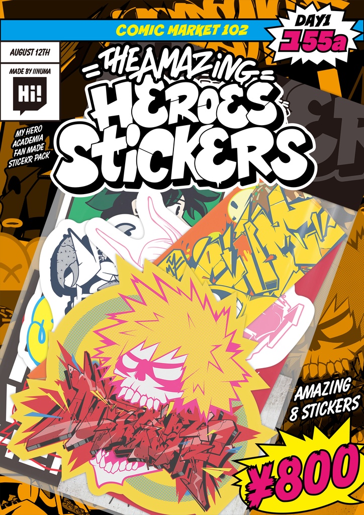 the amazing HEROES STICKERS