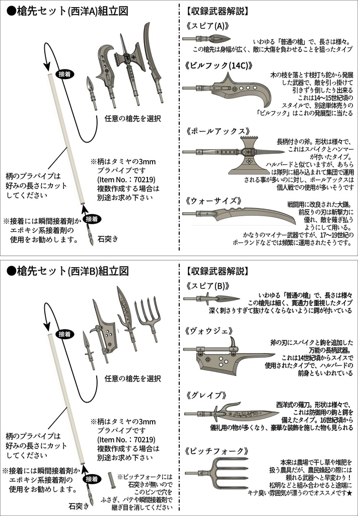 槍先セット(西洋)