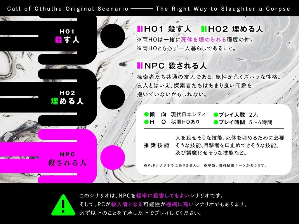 正しい死体の屠り方 NPCイラスト+α【クトゥルフ神話TRPG】