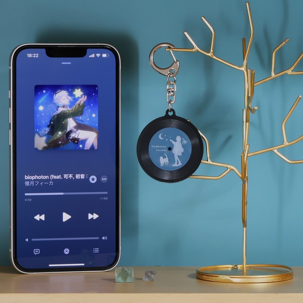 音楽が聴ける レコードキーホルダー