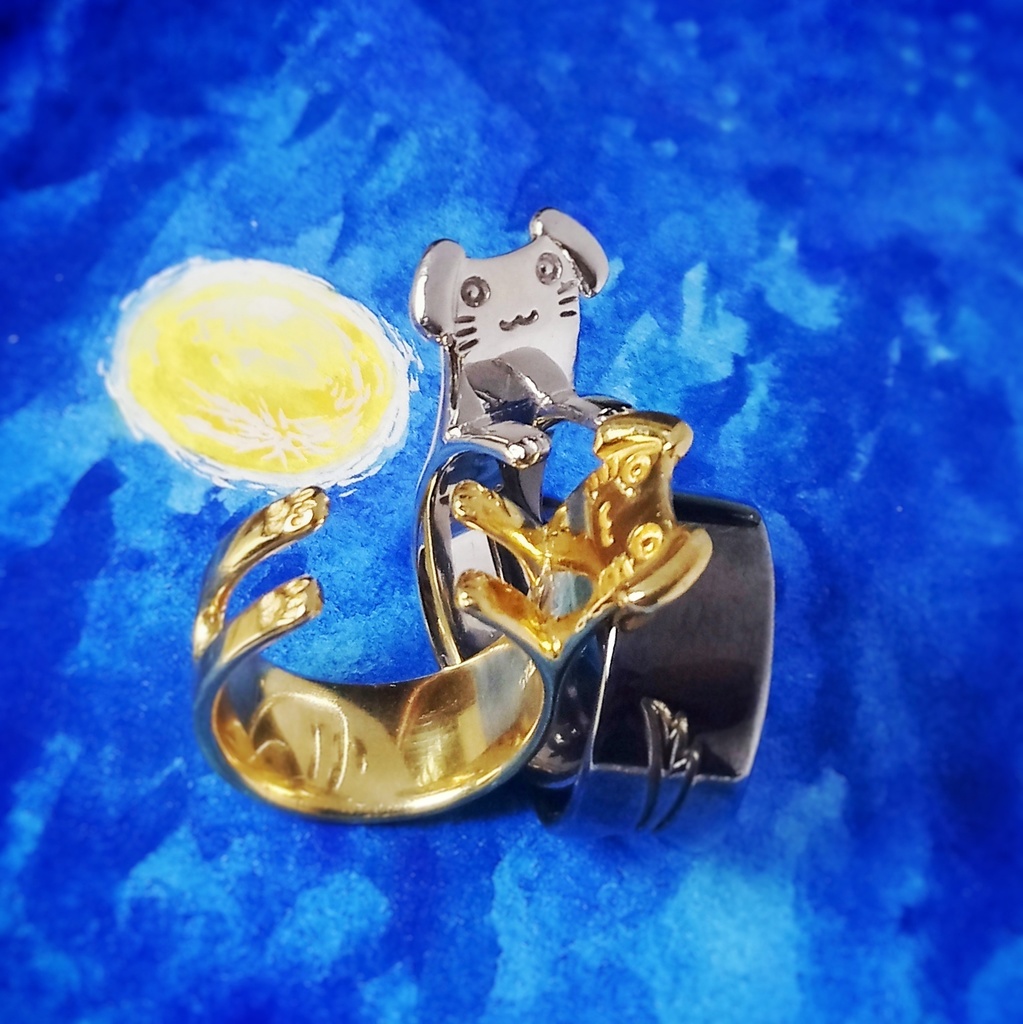 抱きしめる犬シルバーリング