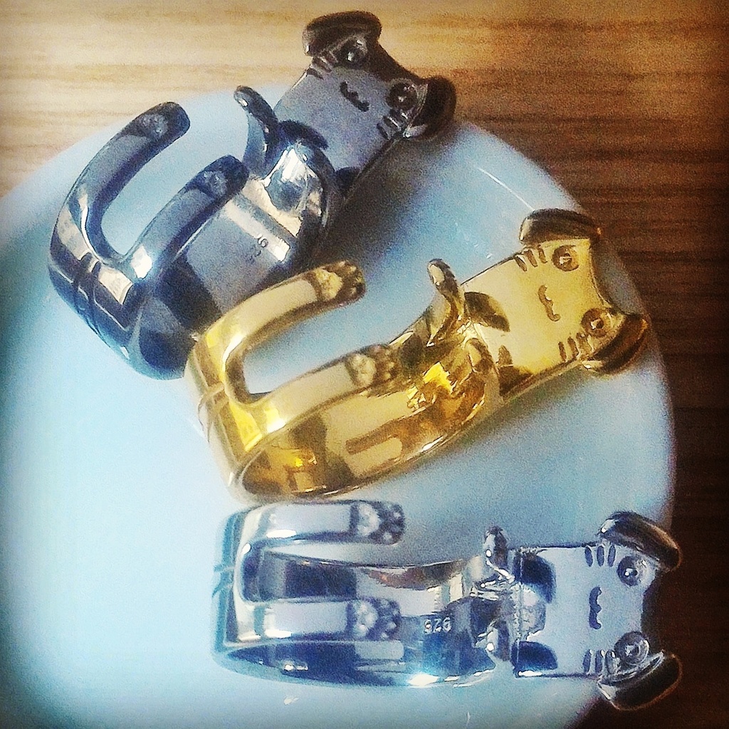 抱きしめる犬シルバーリング