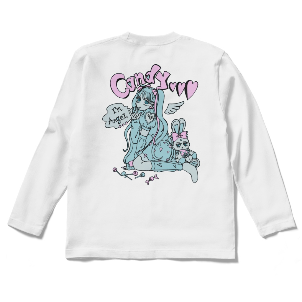 CandyロングスリーブTシャツ-white-