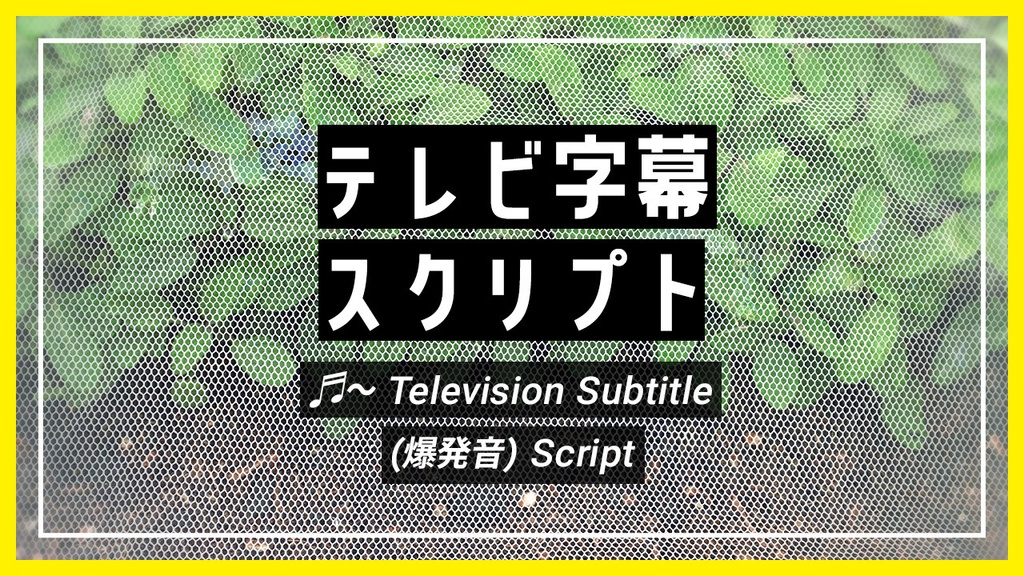 テレビ字幕スクリプト | AviUtl
