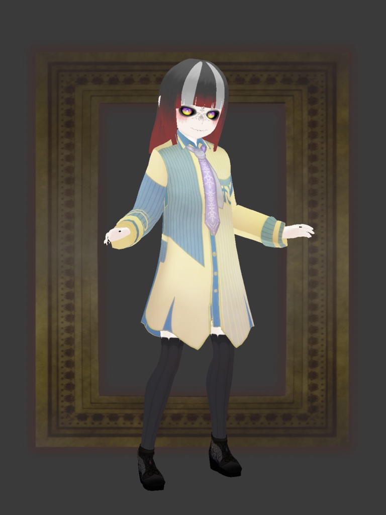 【正式版】バイカラーロングシャツ&ネクタイ【男女兼用】