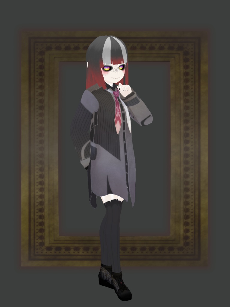 【正式版】バイカラーロングシャツ&ネクタイ【男女兼用】