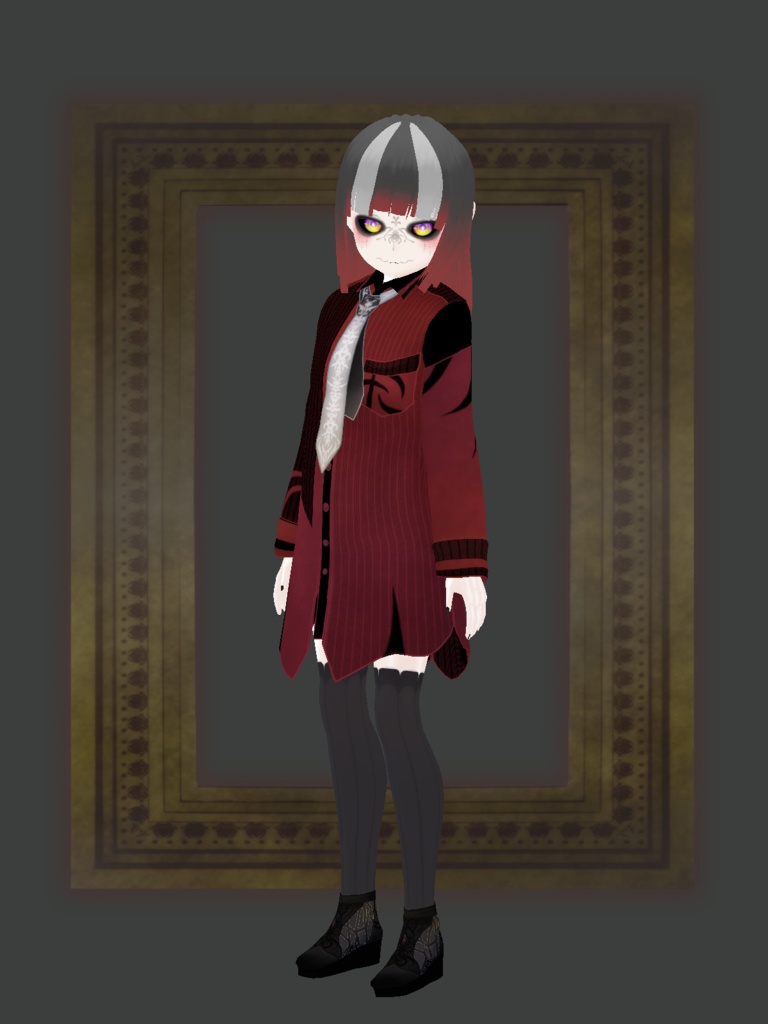 【正式版】バイカラーロングシャツ&ネクタイ【男女兼用】