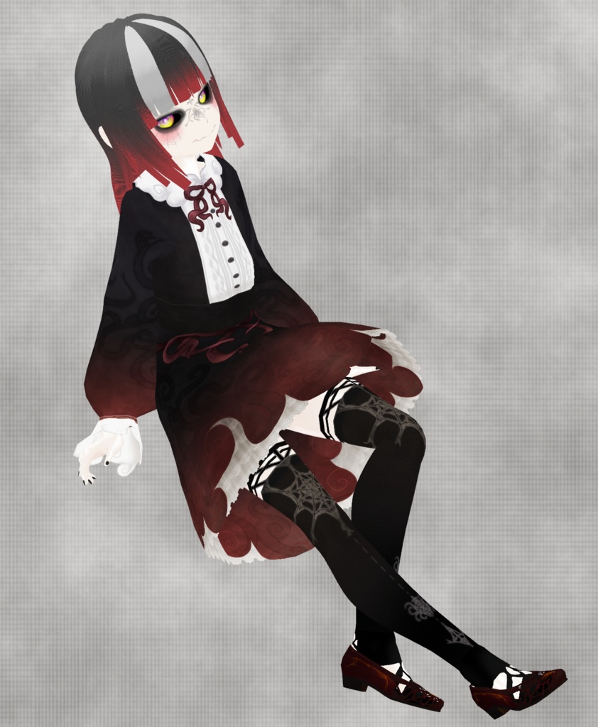 【VRoid正式版】蜘蛛さんトレンカ風ニーソ&パンプスセット