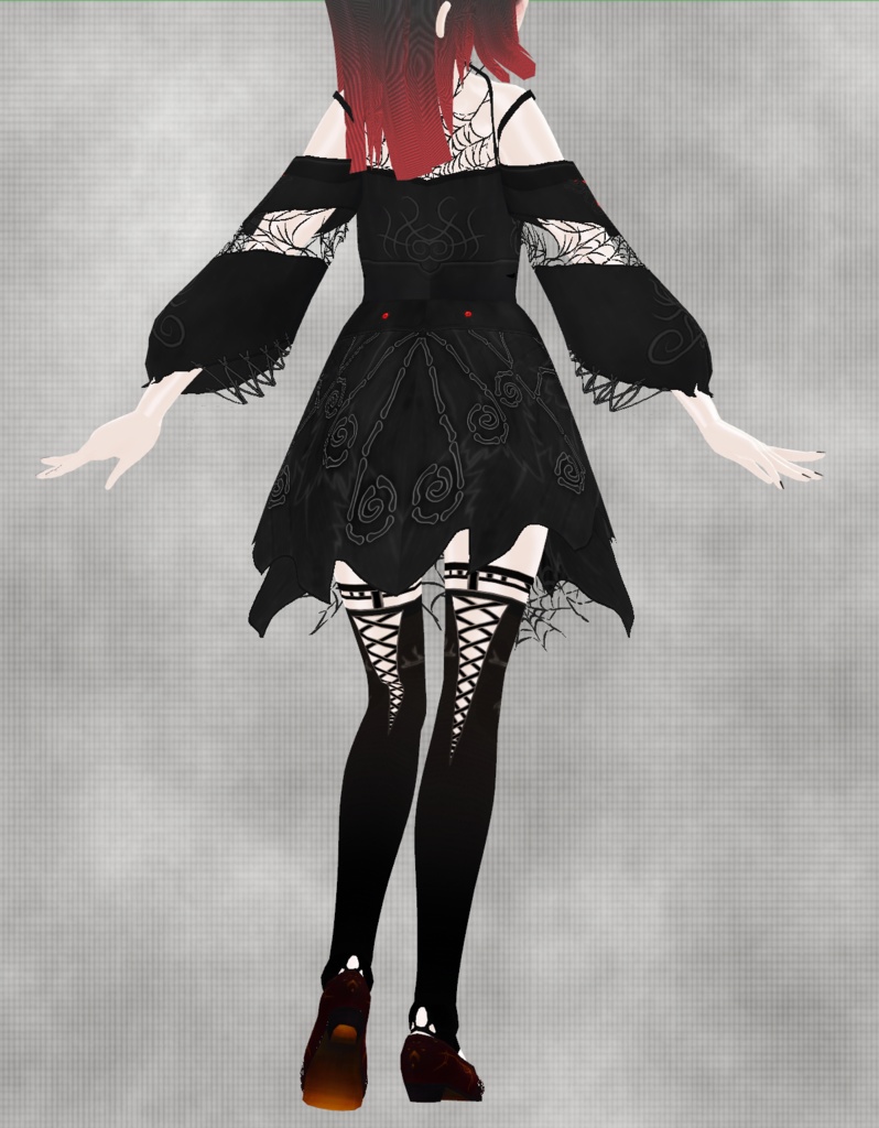 【VRoid正式版】蜘蛛さんトレンカ風ニーソ&パンプスセット