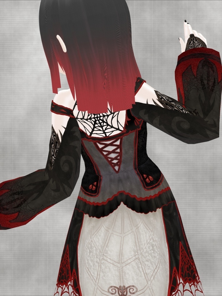 VRoid用【蜘蛛モチーフチャイナ風ワンピセット】