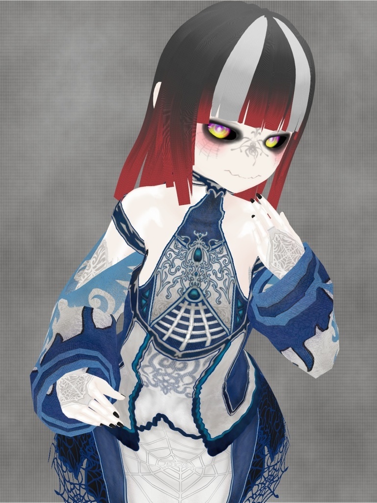 VRoid用【蜘蛛モチーフチャイナ風ワンピセット】