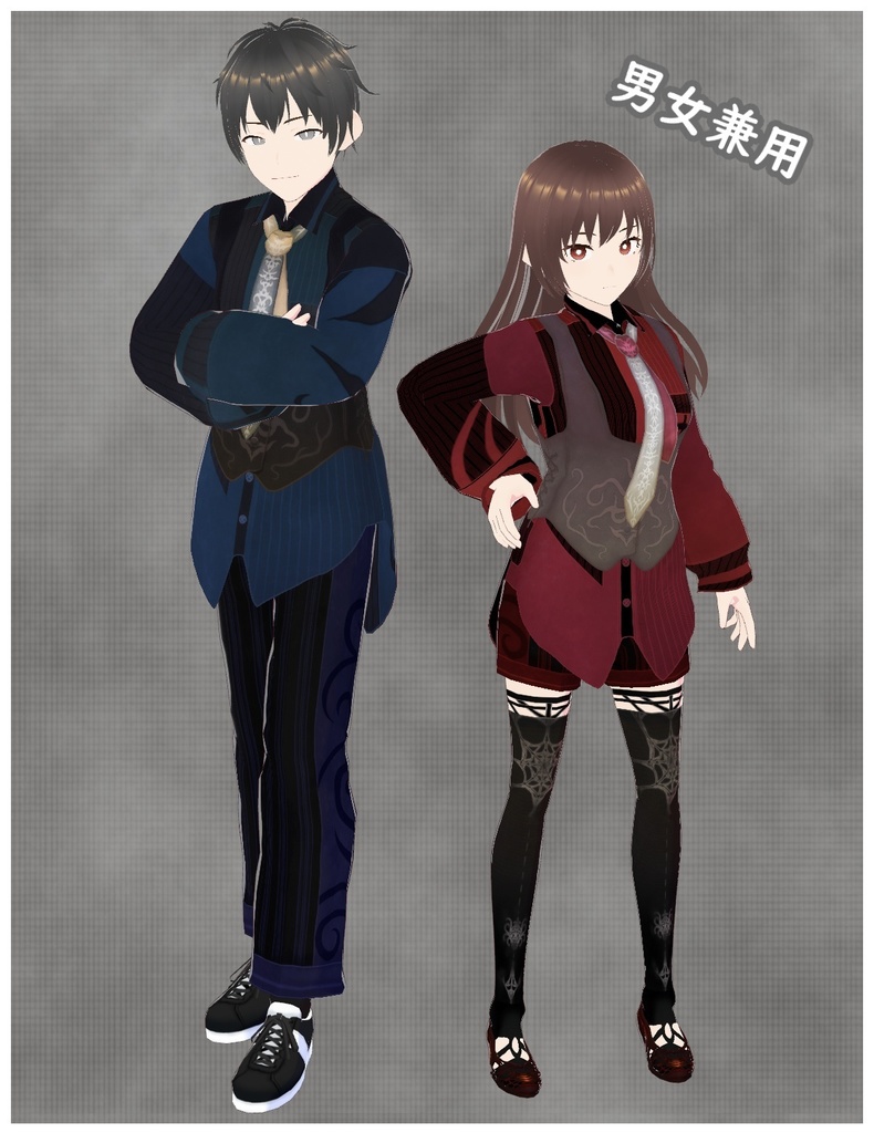 VRoid用【バイカラーコーデセット】男女兼用