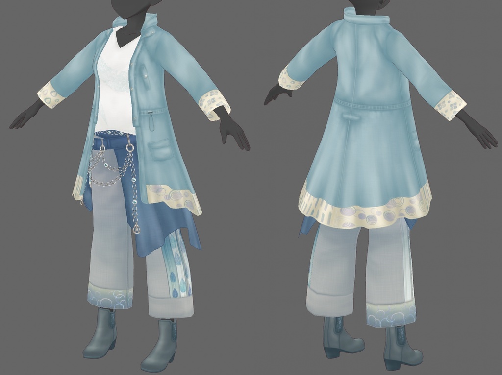 VRoid用【雨の日コーデセット】男女兼用