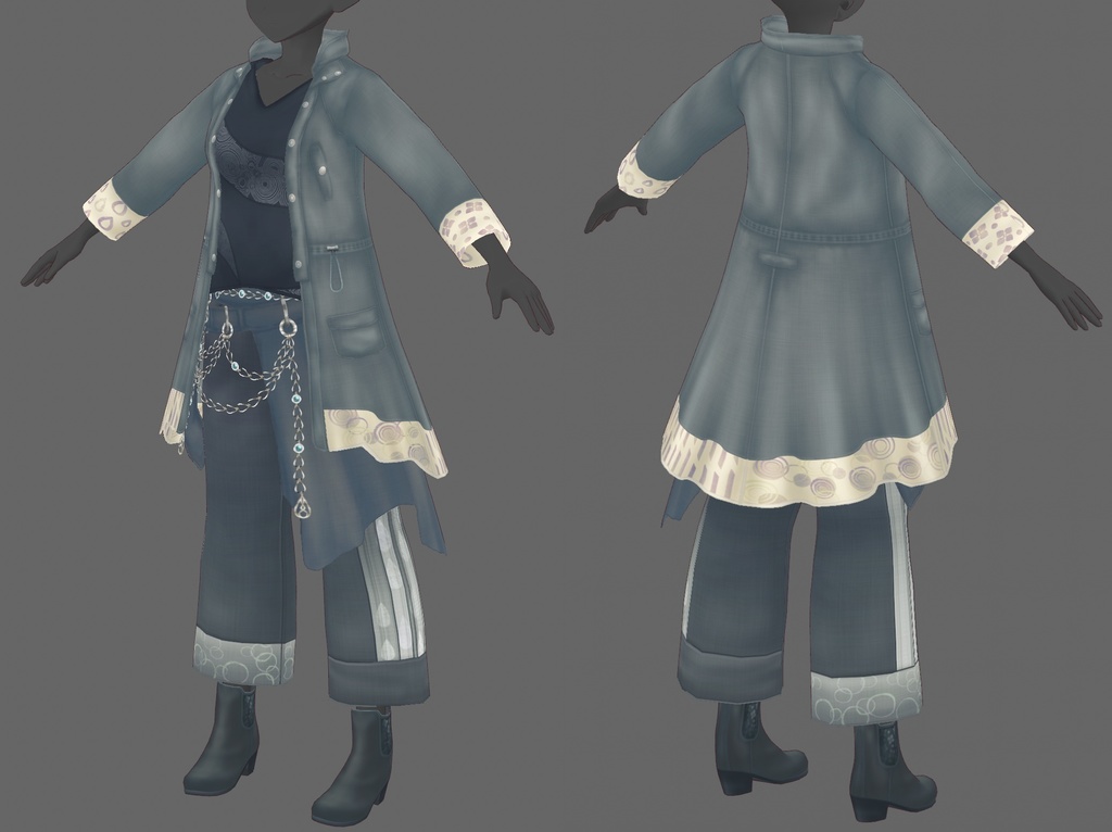 VRoid用【雨の日コーデセット】男女兼用