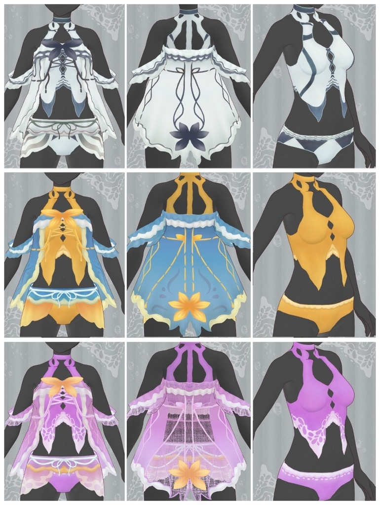 VRoid用【ウミウシ水着3色セット】