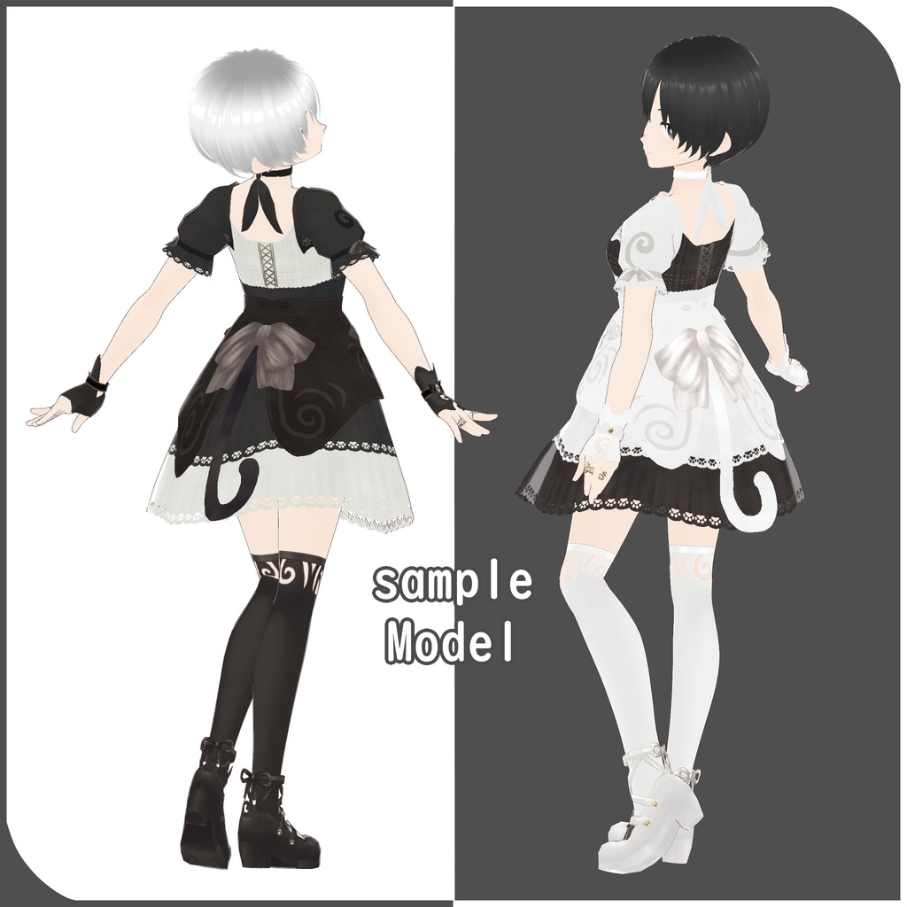 VRoid用【猫さんコーデセット】Cat Coordinate ※単品商品用