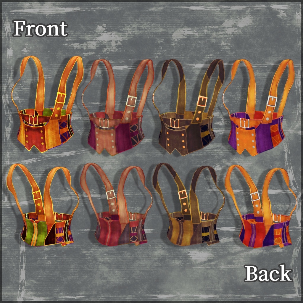 男女用/VRoid用【ジャック・オー・ランタンセット】Jack-o'-lantern Coordinate Set