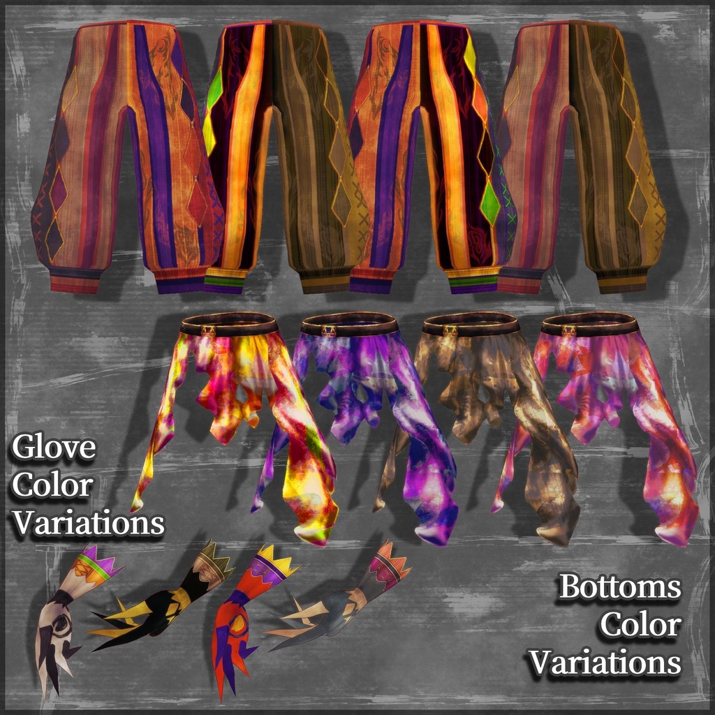 男女用/VRoid用【ジャック・オー・ランタンセット】Jack-o'-lantern Coordinate Set