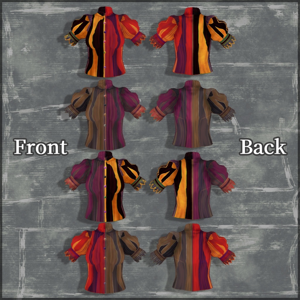 男女用/VRoid用【ジャック・オー・ランタンセット】Jack-o'-lantern Coordinate Set