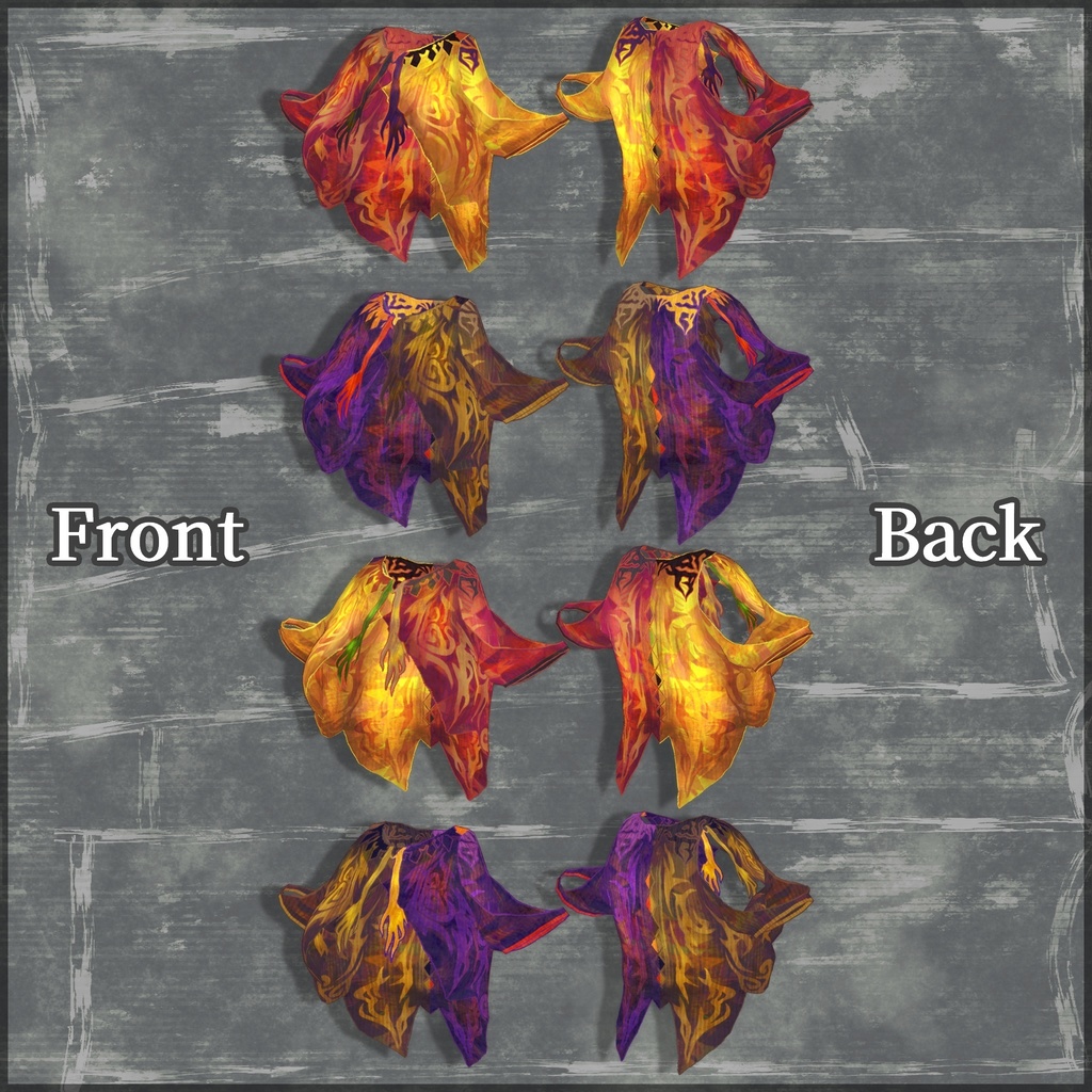 男女用/VRoid用【ジャック・オー・ランタンセット】Jack-o'-lantern Coordinate Set