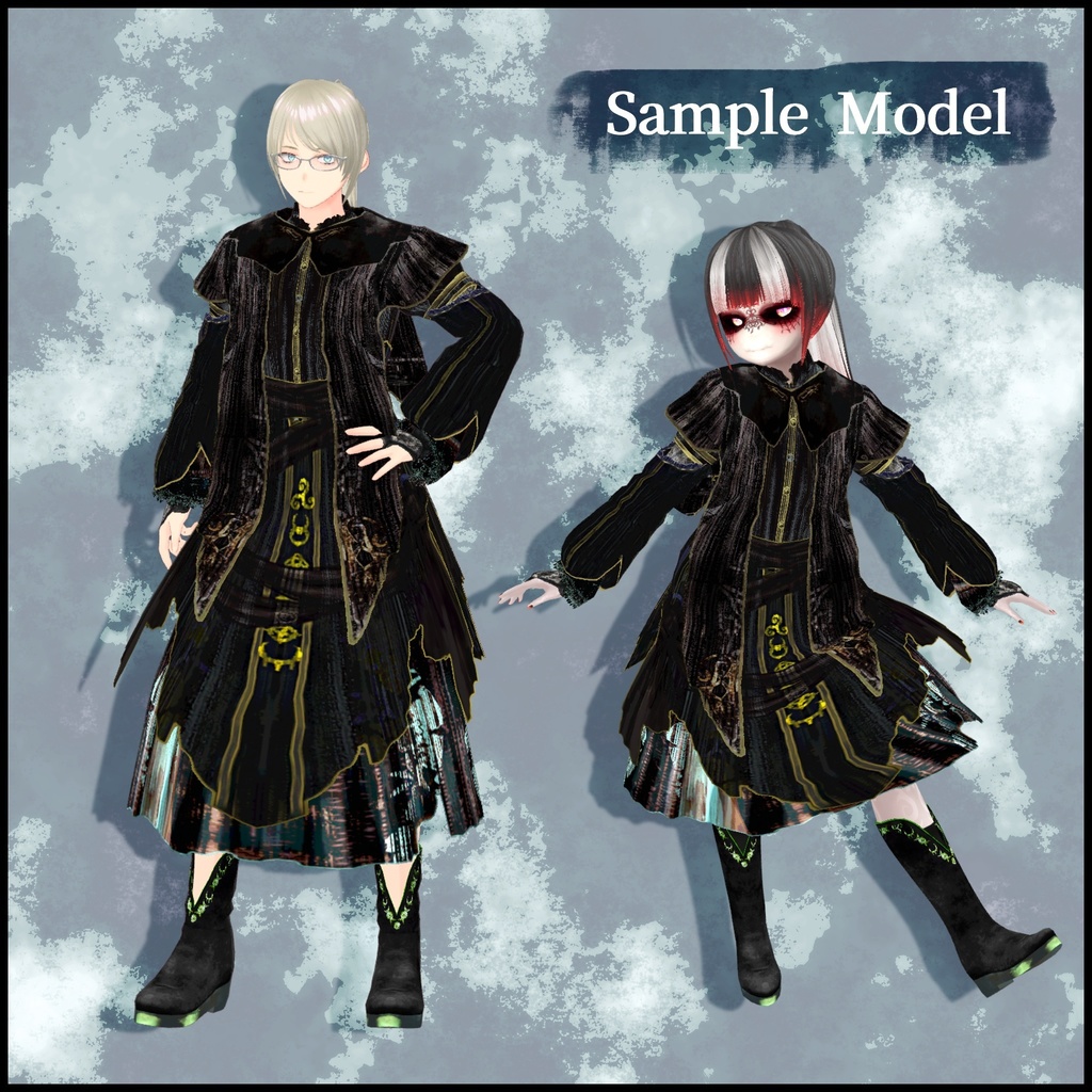 VRoid用【祭礼服Set】Sabbat lady'sSet&men'sSet