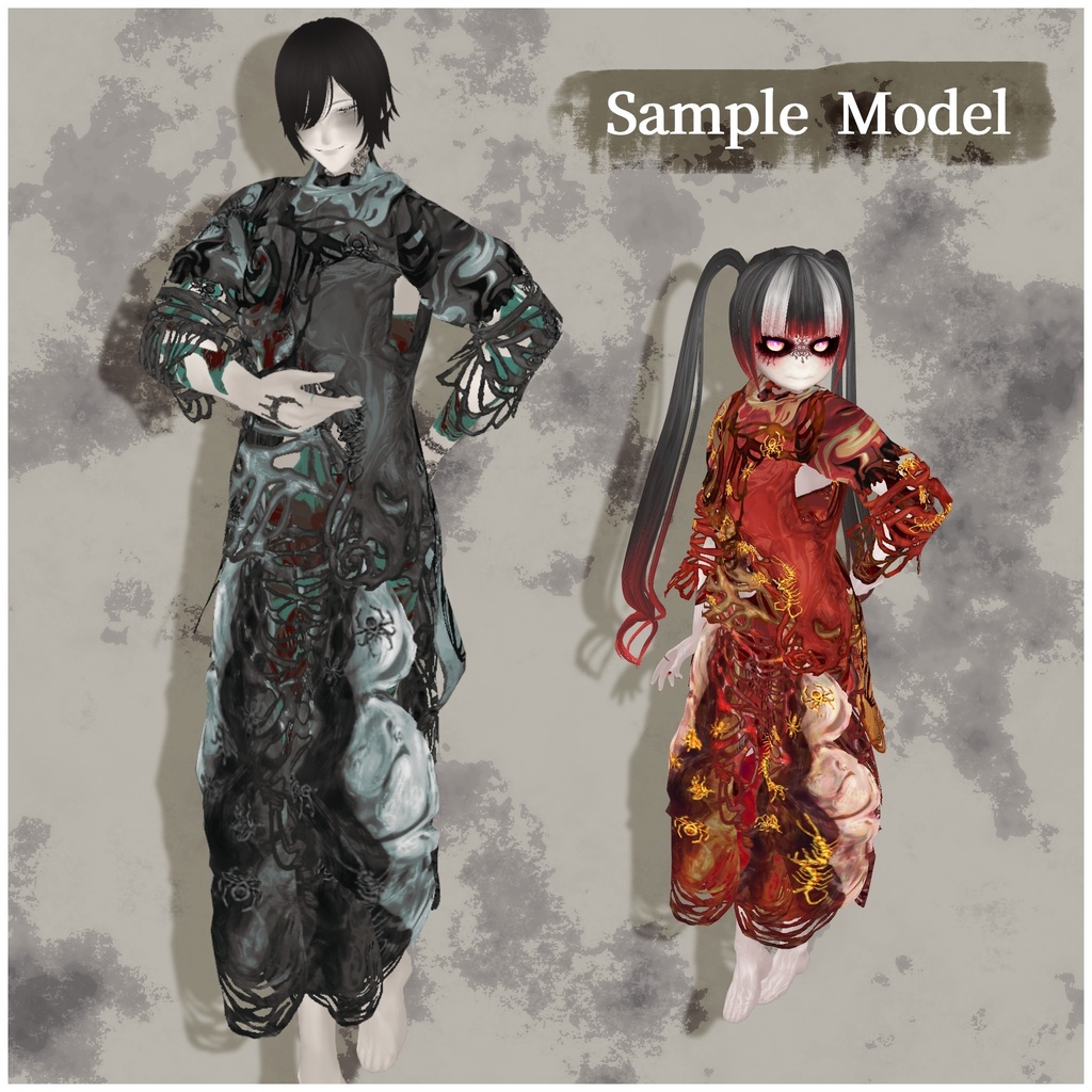 VRoid用衣装【チョコレート・ファウンテン】Chocolate fountain レディース&メンズSet lady'sSet&men'sSet