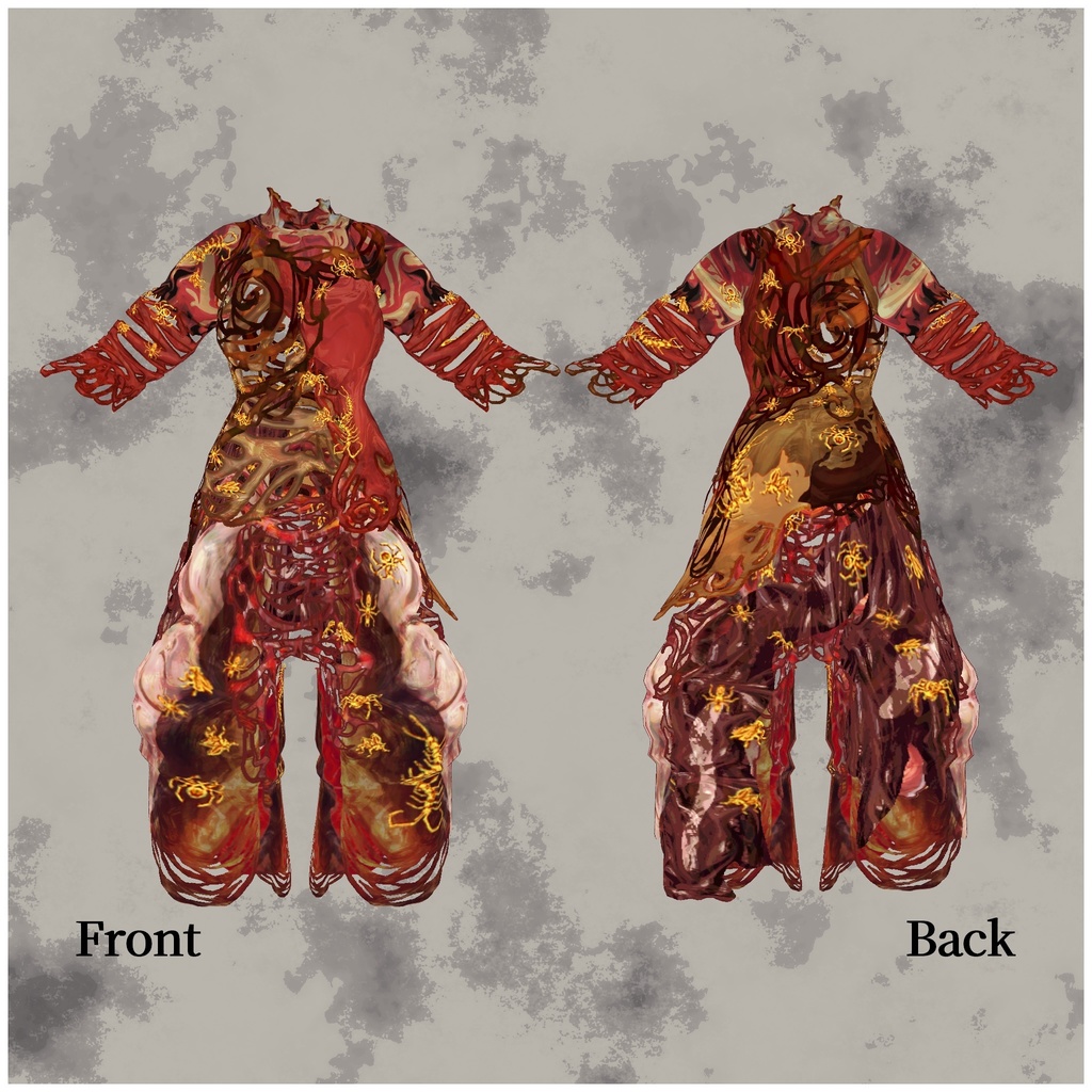 VRoid用衣装【チョコレート・ファウンテン】Chocolate fountain レディース&メンズSet lady'sSet&men'sSet