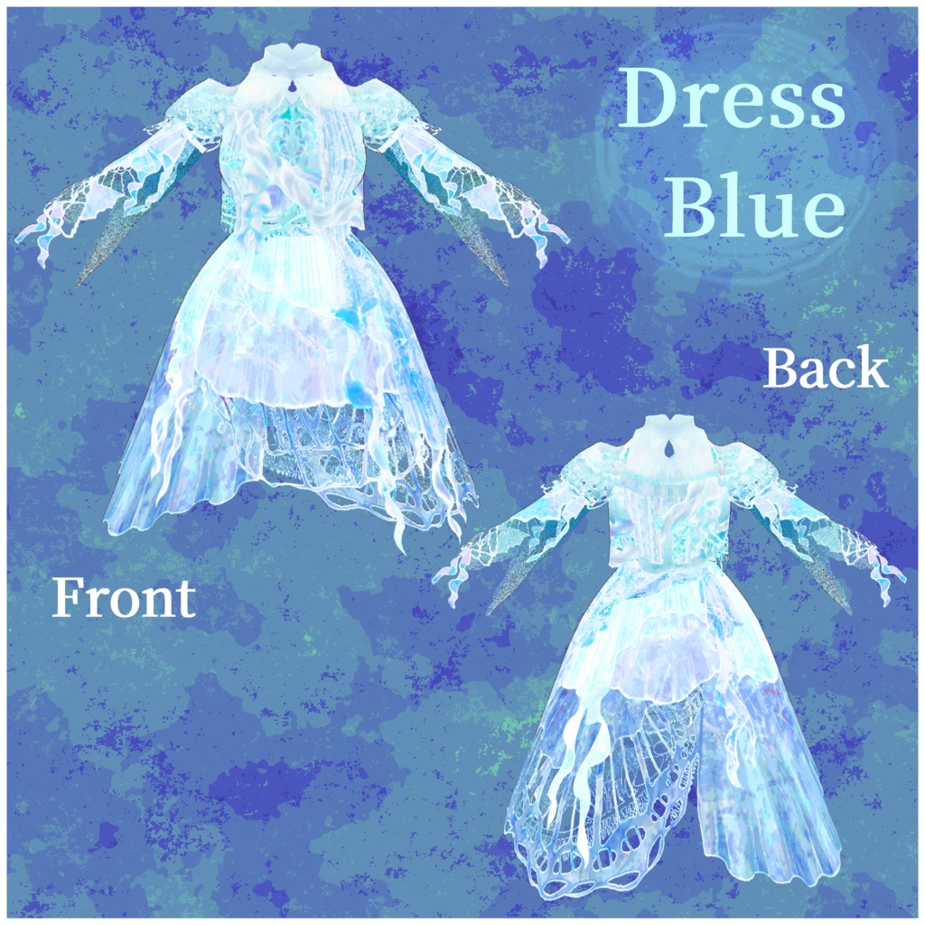 ※別商品にてカラバリ追加※VRoid用衣装【くらげドレスセット】jerryfish Dress&Inner Set